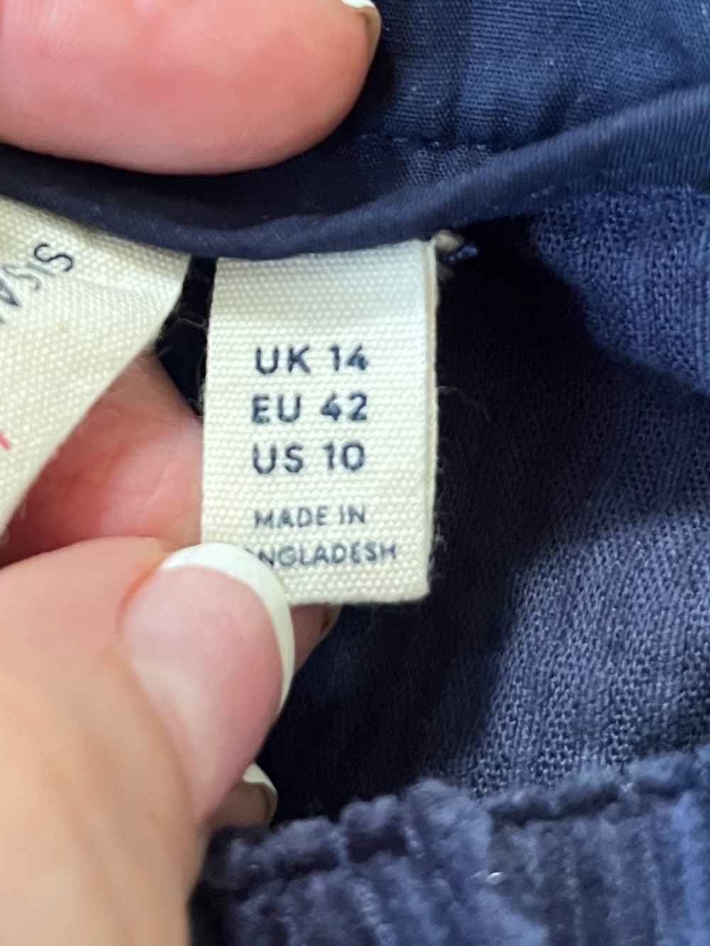 Seasalt Cornwall Asphodel Navy Blue Crop Wide Leg Corduroy Pants Size 10 - Picture 7 of 9